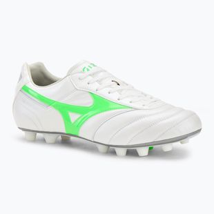 Кросівки футбольні чоловічі Mizuno Morelia II Elite Md white/neon green/galaxy silver