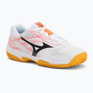 Кросівки тенісні дитячі Mizuno Break Shot 5 Jr CC white/calypso coral/citrus