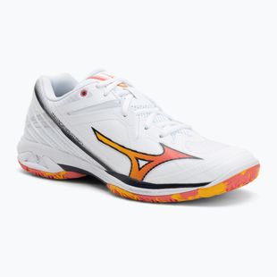 Кросівки для бадмінтону Mizuno Wave Claw 3 white/citrus/calypso coral