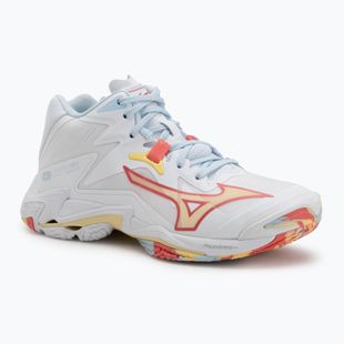 Кросівки волейбольні жіночі Mizuno Wave Lightning Z8 Mid white/calypso coral/pale banan