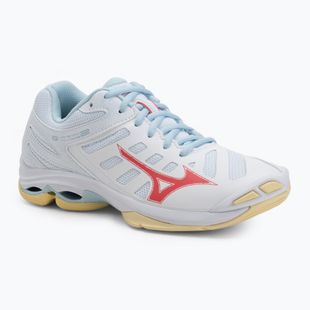 Кросівки волейбольні жіночі Mizuno Wave Voltage 2 white/calypso coral/pale banan
