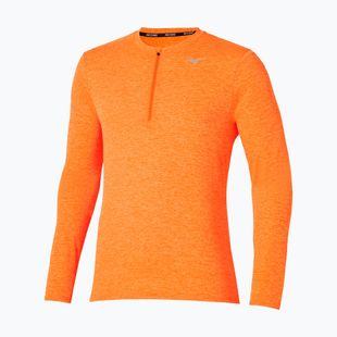 Лонгслів для бігу чоловічий Mizuno Core Impulse Half Zip Tee tangelo
