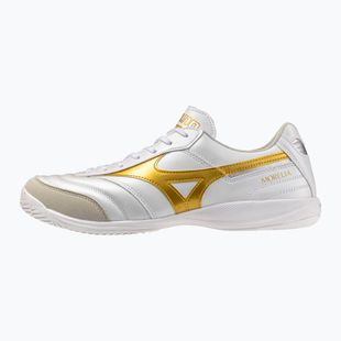 Кросівки футбольні Mizuno Morelia Sala Elite IN white/football gold/galaxy sil
