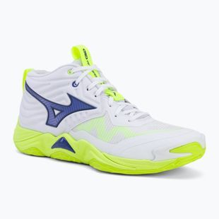 Кросівки волейбольні Mizuno Wave Momentum Elite Mid white/lightning yellow/dazzling blue