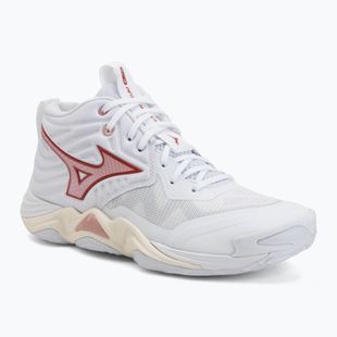 Кросівки волейбольні жіночі Mizuno Wave Momentum Elite Mid white/rose elegance/lava falls