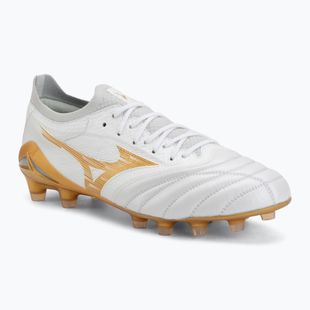 Кросівки футбольні Mizuno Morelia Neo IV Beta Elite FG white/mp gold/cool gray 3c
