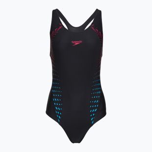 Купальник суцільний жіночий Speedo Allover Panel Laneback black/purple
