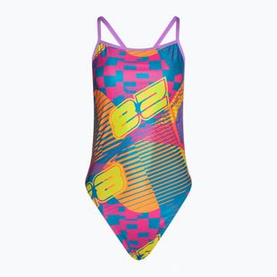Купальник суцільний жіночий Speedo Allover Digital Vback flare pink/bit lime/sweet purple/bolt