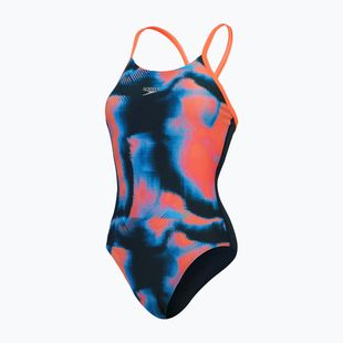 Купальник суцільний жіночий Speedo Allover Fixed Crossback true navy/siren red/punch blue