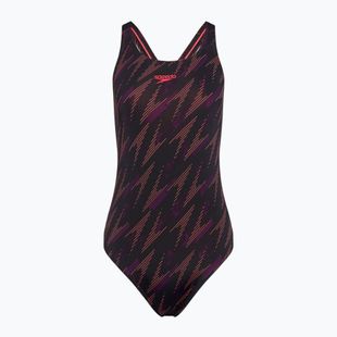 Купальник суцільний Speedo HyperBoom Allover Medalist black/plum dandy/siren red