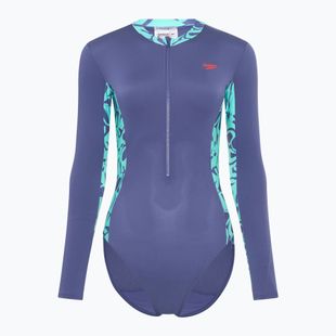Купальник суцільний жіночий Speedo Long Sleeve Panel hapuna blue