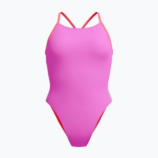 Купальник суцільний жіночий Speedo Solid Lattice Tie-Back neon violet