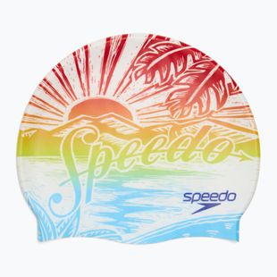 Шапочка для плавання Speedo Printed Silicone volcanic orange speedo sunset