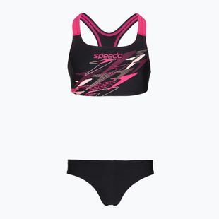 Купальник роздільний дитячий Speedo Medley Logo Racerback 2pc anthracite/pink