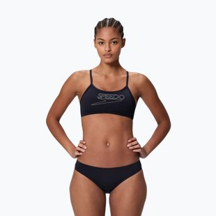 Купальник роздільний жіночий Speedo Endurance+ Logo Thin Strap anthracite