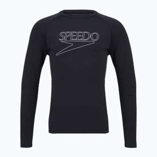 Лонгслів для плавання чоловічий Speedo Endurance+ Logo Rash Guard anthracite