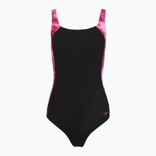 Купальник суцільний жіночий Speedo Shaping LunaLustre Printed anthracite/ruby