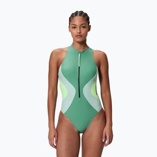 Купальник суцільний жіночий Speedo Ocean Flex Zip fortune green/pale clover
