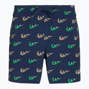 Шорти для плавання чоловічі Nike Multi Print 5" Volley midnight navy