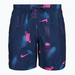 Шорти для плавання чоловічі Nike Multi Print 7" Volley midnight navy