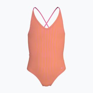 Купальник суцільний дитячий Nike Ocean Bound Ripple Texture Lace Up pink glow