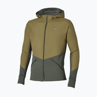 Куртка для бігу чоловіча Mizuno Active Warmalite Hybrid Full Zip Hooded Long Sleeve Top forest night