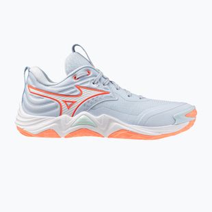 Кросівки волейбольні жіночі Mizuno Wave Momentum Elite blue finch/white/lava orange