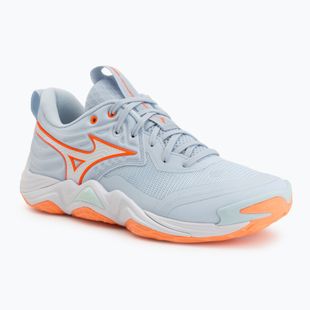 Кросівки волейбольні жіночі Mizuno Wave Momentum Elite blue finch/white/lava orange