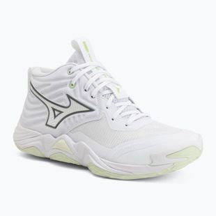 Кросівки волейбольні жіночі Mizuno Wave Momentum Elite Mid white/balsam green/ambrosia