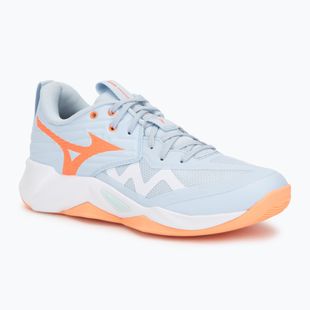 Кросівки волейбольні жіночі Mizuno Wave Momentum Pro blue finch/lava orange/flamingo coral
