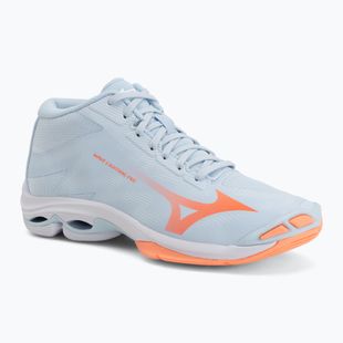Кросівки волейбольні жіночі Mizuno Wave Lightning Pro Mid blue finch/lava orange/flamingo coral