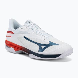 Кросівки тенісні чоловічі Mizuno Wave Exceed Court AC white/insignia blue/orange