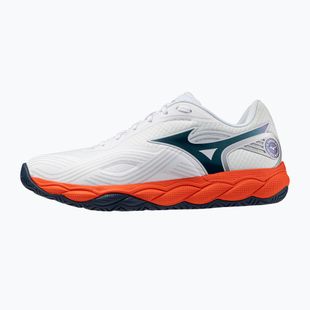 Кросівки тенісні чоловічі Mizuno Wave Enforce Court 2 AC white/insignia blue/orange