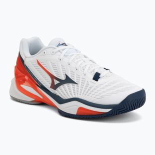Кросівки тенісні чоловічі Mizuno Neo Ace AC white/insignia blue/orange