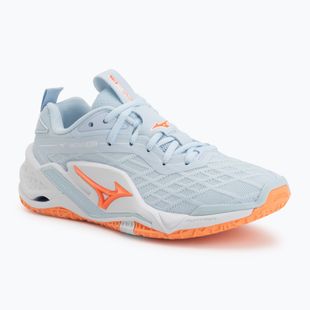 Кросівки гандбольні жіночі Mizuno Wave Stealth Neo 2.1 blue finch/lava orange/white