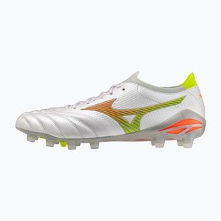 Кросівки футбольні Mizuno Morelia Neo V β Japan FG white/lava orange/evening primrose