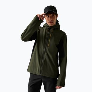 Куртка дощовик чоловіча REGATTA Birchdale II dark khaki/black