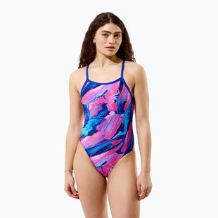 Купальник суцільний жіночий Speedo FL Printed Turnback brushy glitch/hope