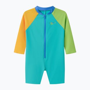 Купальник суцільний дитячий Speedo Colorblock Zip LS aqua breeze