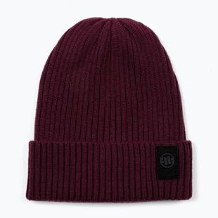 Шапка зимова Pitbull Beanie Velcro Logo burgundy