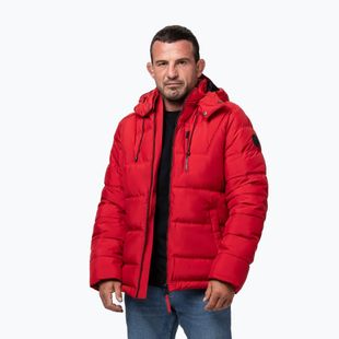 Куртка зимова чоловіча Pitbull Piedmont Quilted Hooded fluo/red