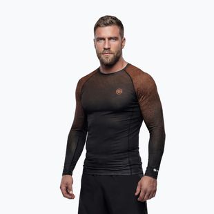Чоловіча рашгард з довгим рукавом Pitbull Belt Rashguard brown