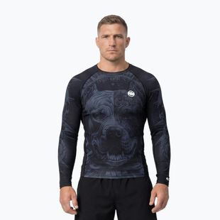 Чоловіча рашгард з довгим рукавом Pitbull World Rashguard black