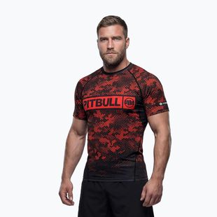 Рашгард чоловічий Pitbull Hex Camo Hilltop Rashguard red