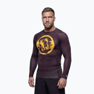 Чоловіча рашгард з довгим рукавом Pitbull Rashguard Logo Palms brown