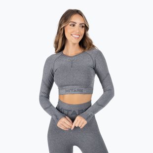 Топ лонгслів тренувальний жіночий MITARE Push Up Max Crop Top темносірий K084