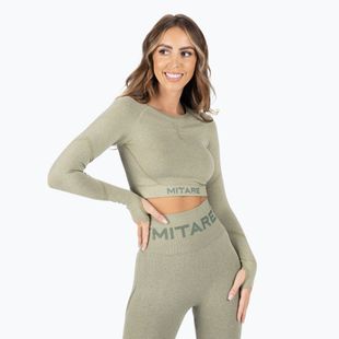 Топ лонгслів тренувальний жіночий MITARE Push Up Max Crop Top зелений K084