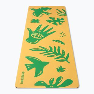 Килимок для йоги/фітнесу FORCEBAND Energy Yellow 4 мм green/yellow