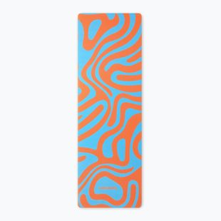 Килимок для йоги/фітнесу FORCEBAND Abstract Orange 4 мм orange/blue