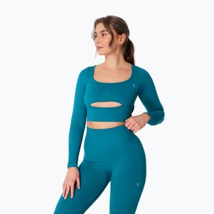Лонгслів для тренувань жіночий Carpatree Dopamine Buzz Seamless petrol green